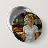 Foto von Pizzaessen personalisieren anpassen Button (Vorne & Hinten)
