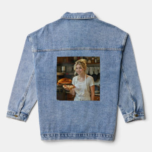 Foto von Pizzaessen personalisieren anpassen Jeansjacke