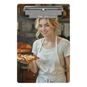 Foto von Pizzaessen personalisieren anpassen Mini Klemmbrett