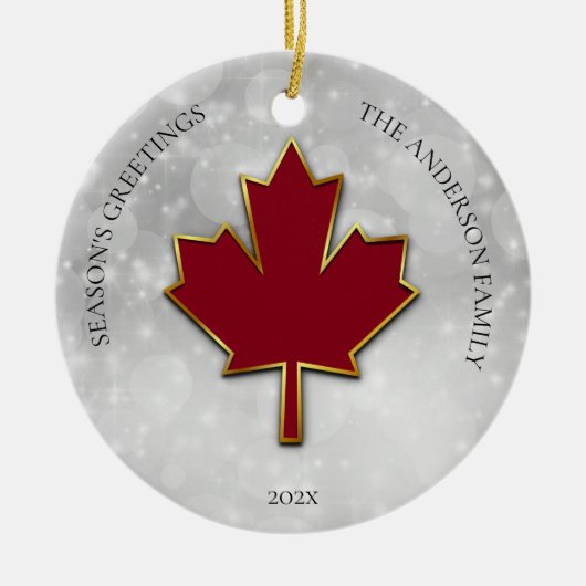Foto von Red Maple Leaf Keramik Ornament (Vorne)