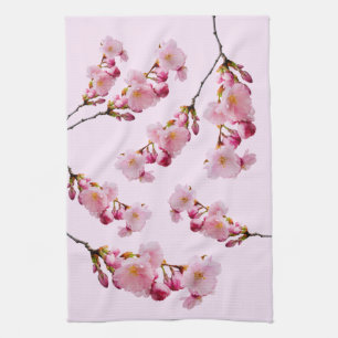 Foto von rosa Sakura-Kirschblüten im Frühlingsflor Geschirrtuch