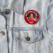 Foto von rotem Tennisspieler mit High-School-Geist Button (Beispiel)