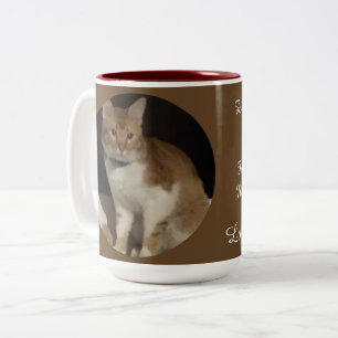 Foto von roter Katze Text Zweifarbige Tasse