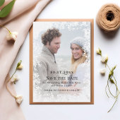 Foto von Schneeflocken Winterhochzeit Save The Date