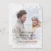 Foto von Schneeflocken Winterhochzeit Save The Date (Vorderseite)