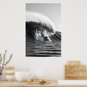 Foto von Schwarz-Weiß-Barrel-Wave - Dramatischer O Poster (Küche)