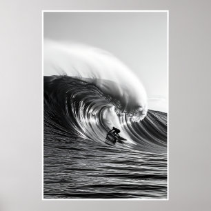 Foto von Schwarz-Weiß-Barrel-Wave - Dramatischer O Poster