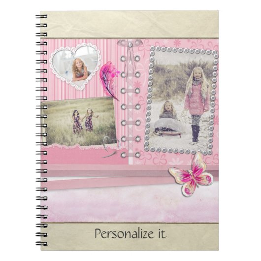 Foto von Scrapbook Page Shades of Pink Notizblock (Vorderseite)