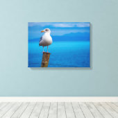 Foto von Seagull Vogel stehend Leinwanddruck (Insitu (Holzboden))