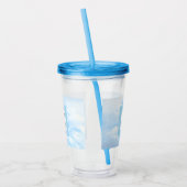 Foto von Soft Blue Sky Custom Single Initial Acryltrinkbecher (Links)