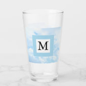 Foto von Soft Blue Sky Custom Single Initial Glas (Rückseite)