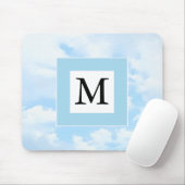 Foto von Soft Blue Sky Custom Single Initial Mousepad (Mit Mouse)
