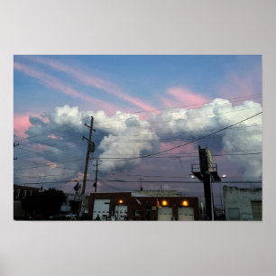 Foto von Sonnenuntergangs-Wolkenformationen Poster