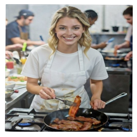 Foto von Speckkochen anpassen Fliese (Vorderseite)