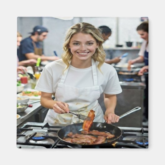 Foto von Speckkochen anpassen Magnet (Vorne)