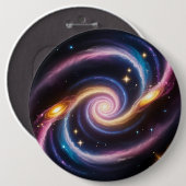 Foto von Sternen und Galaxien verschiedener Farben Button (Vorne & Hinten)