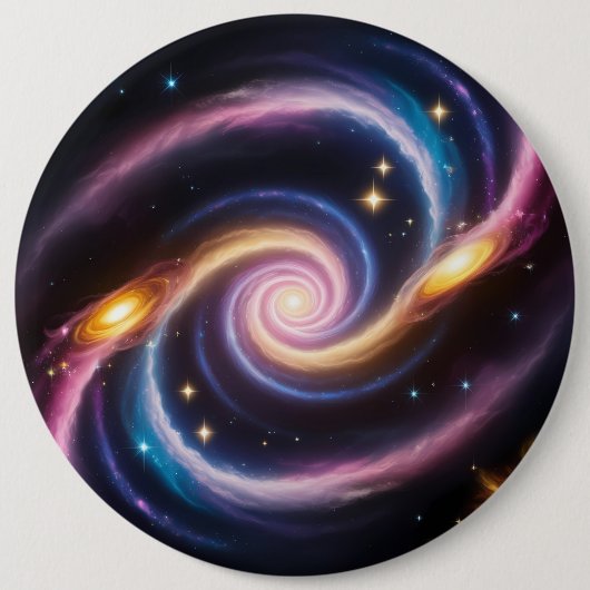 Foto von Sternen und Galaxien verschiedener Farben Button (Vorderseite)