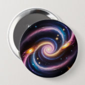 Foto von Sternen und Galaxien verschiedener Farben Button (Vorne & Hinten)