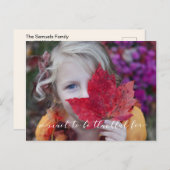 Foto von Template Calligraphy Script Thankful Postkarte (Vorne/Hinten)