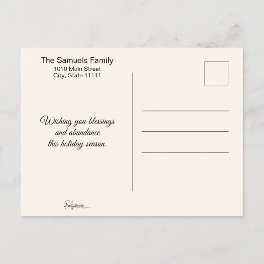 Foto von Template Calligraphy Script Thankful Postkarte (Rückseite)