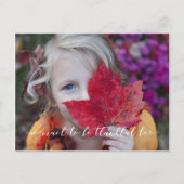 Foto von Template Calligraphy Script Thankful Postkarte (Vorderseite)