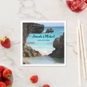 Foto von Tropical Island Coast & Sea Wedding Serviette (Beispiel)