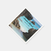 Foto von Tropical Island Coast & Sea Wedding Serviette (Ecke)