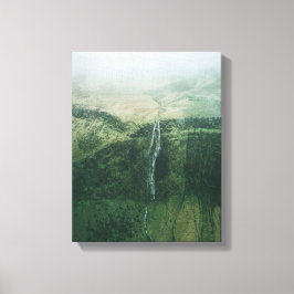 Foto von Wasserfällen bei nebligen Witterungsverhä Leinwanddruck