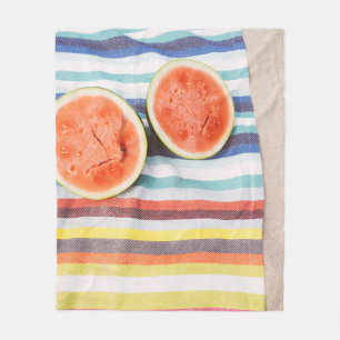Foto von Wassermelonenscheiben in Scheiben Fleecedecke