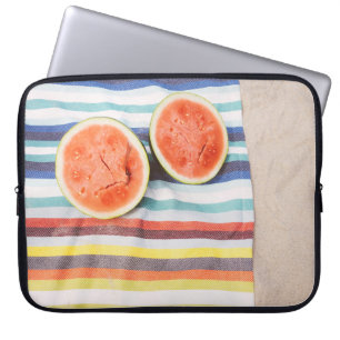 Foto von Wassermelonenscheiben in Scheiben Laptopschutzhülle