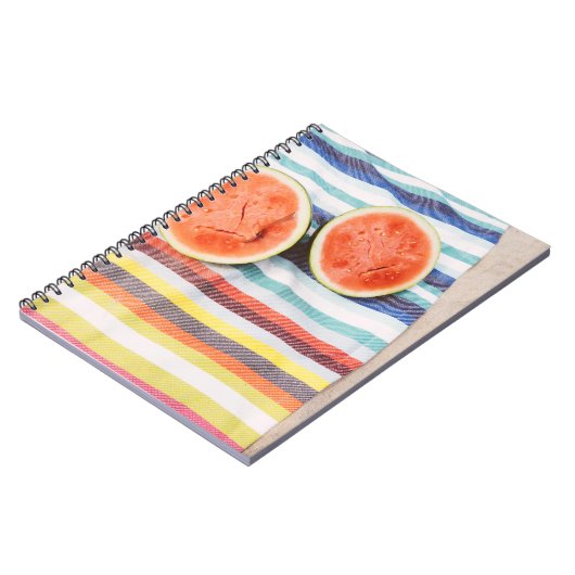 Foto von Wassermelonenscheiben in Scheiben Notizblock (Linke Seite)