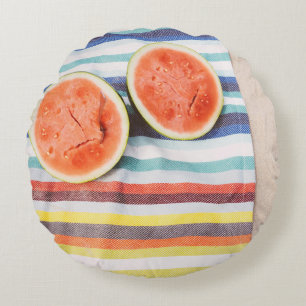 Foto von Wassermelonenscheiben in Scheiben Rundes Kissen