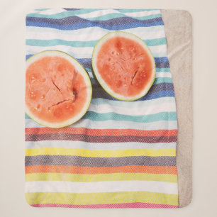 Foto von Wassermelonenscheiben in Scheiben Sherpadecke
