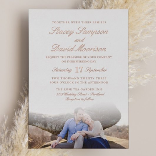 Foto von Wedding With Real Rose Gold Folieneinladung