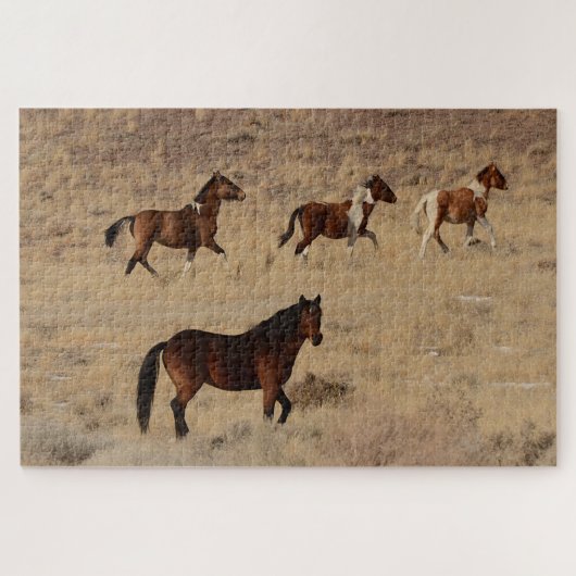 Foto von Wildpferden in Nevada Puzzle (Horizontal)