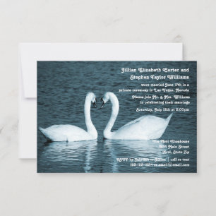 Foto von zwei Schwänen - Hochzeitsankündigung 3x5 Einladung