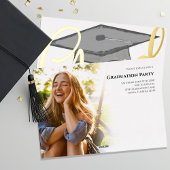 Foto-Vorlage für den Abschluss Gold Grad Script Folieneinladung