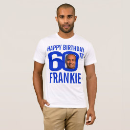 Foto-Vorlage zum 60. Geburtstag blauer individuell T-Shirt