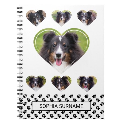 Foto-Vorlagen und Pasten & Text in Herz-Form Notizblock (Vorderseite)