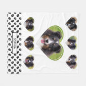 Foto-Vorlagen und Pfoten & Name für Heart Shape Fleecedecke (Vorderseite (Horizontal))