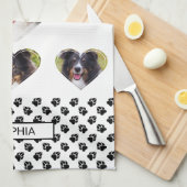 Foto-Vorlagen und Pfoten & Name für Heart Shape Geschirrtuch (Viertel Falte)