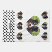 Foto-Vorlagen und Pfoten & Name für Heart Shape Geschirrtuch (Horizontal)