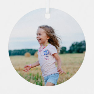 Foto vorne hellrotes Gingham hinten Andenken Ornament Aus Metall