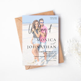 Foto VS Black & W Moderne Hochzeit Einladung