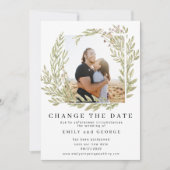 Foto "Waldgrün" ändert die Datumskarte Save The Date (Vorderseite)