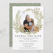Foto "Waldgrün" ändert die Datumskarte Save The Date (Vorne/Hinten)