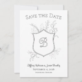 Foto Wappen Monogram Classic Schwarz/Weiß Save The Date