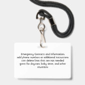 Foto-Warnmeldung für Allergien bei Lebensmitteln B Ausweis (Back with Lanyard)