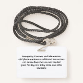 Foto-Warnmeldung für Allergien bei Lebensmitteln B Ausweis (Rückseite mit Schlüsselband)