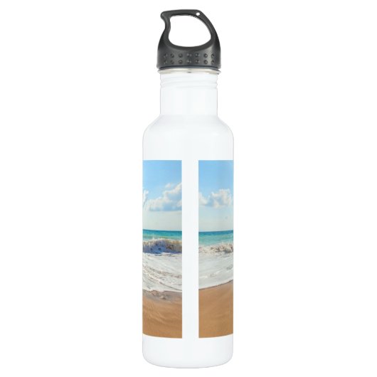 Foto Wasser Flasche Ihre Fotos und Text Edelstahlflasche (Rückseite)